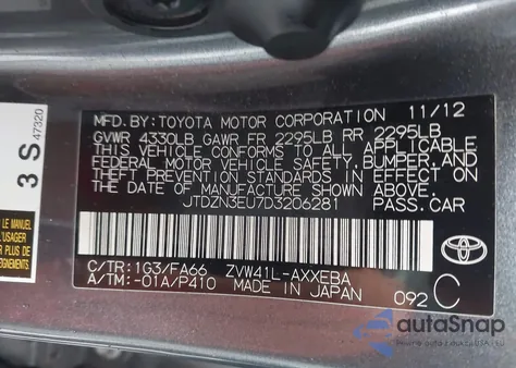 2013 Toyota Prius V Three z USA, uszkodzony, nr VIN JTDZN3EU7D3206281